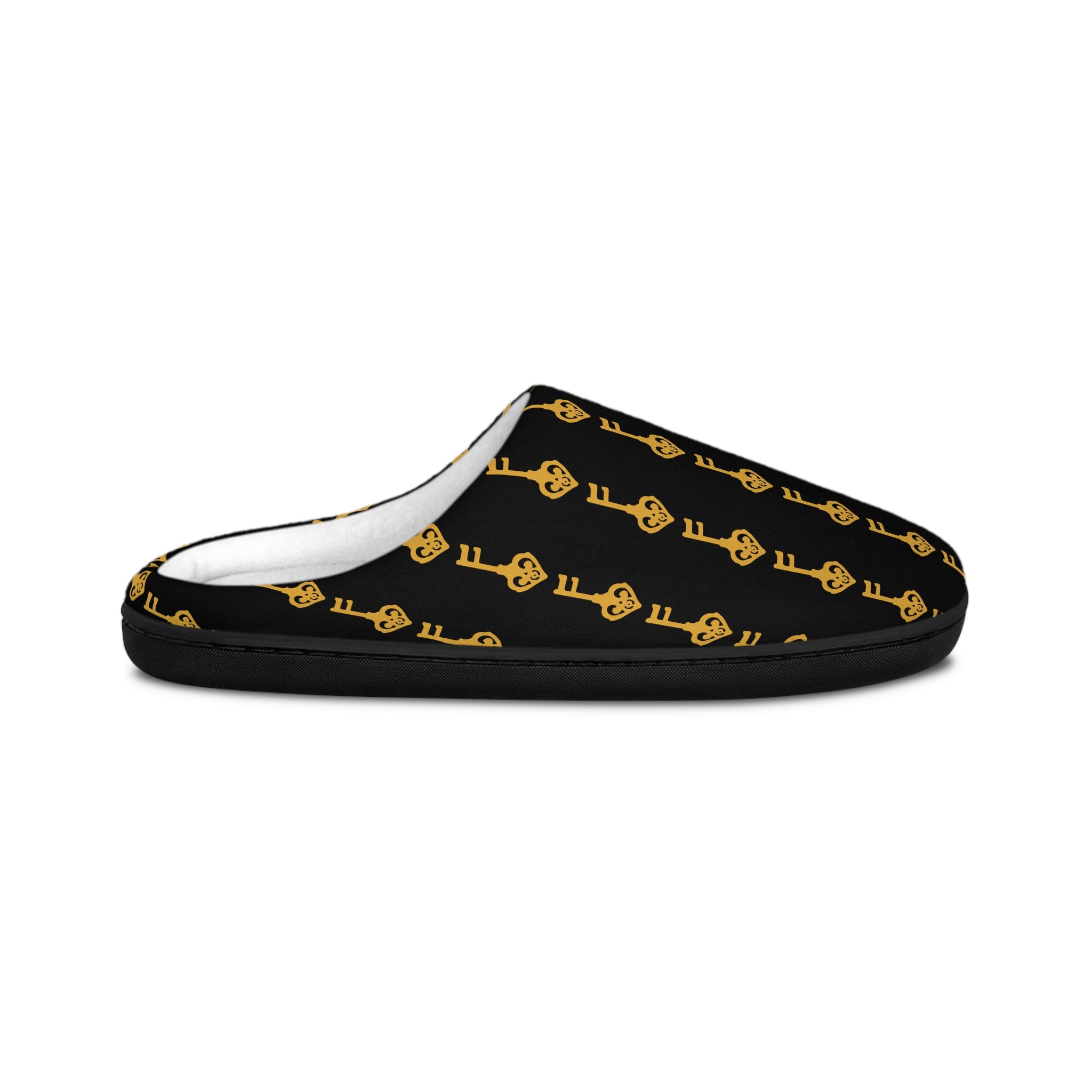 Black Golden Key Cozy Slippers — Men's