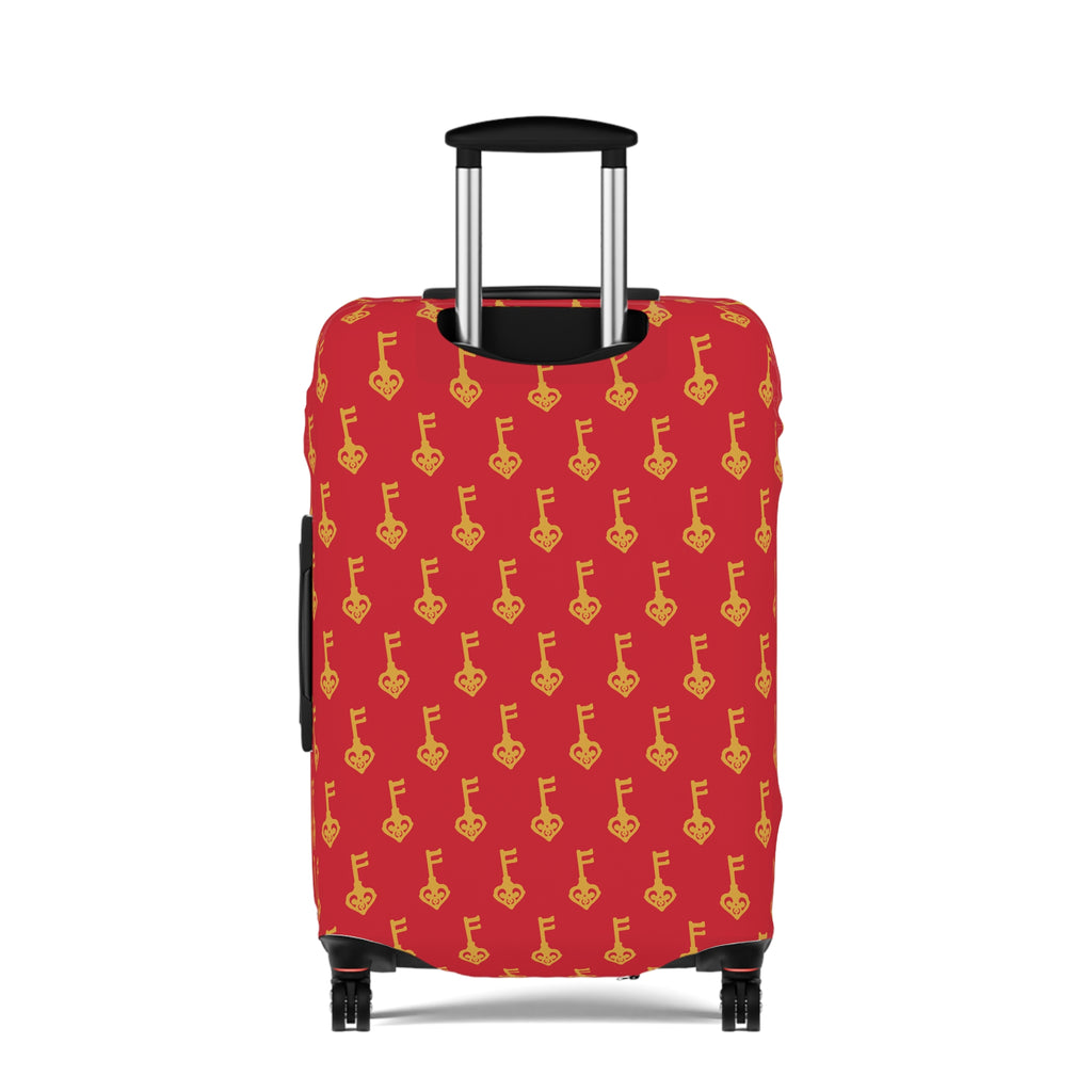 Red GuitaRuby Red Golden Key Luggage Cover - Musical Travel Suitcase Protector