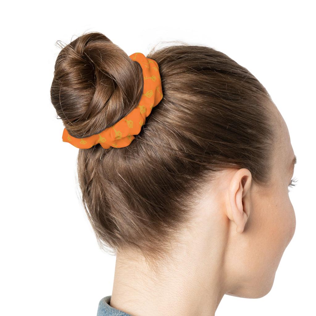 Orange Sacred Golden Key Scrunchie — Autumn Orange