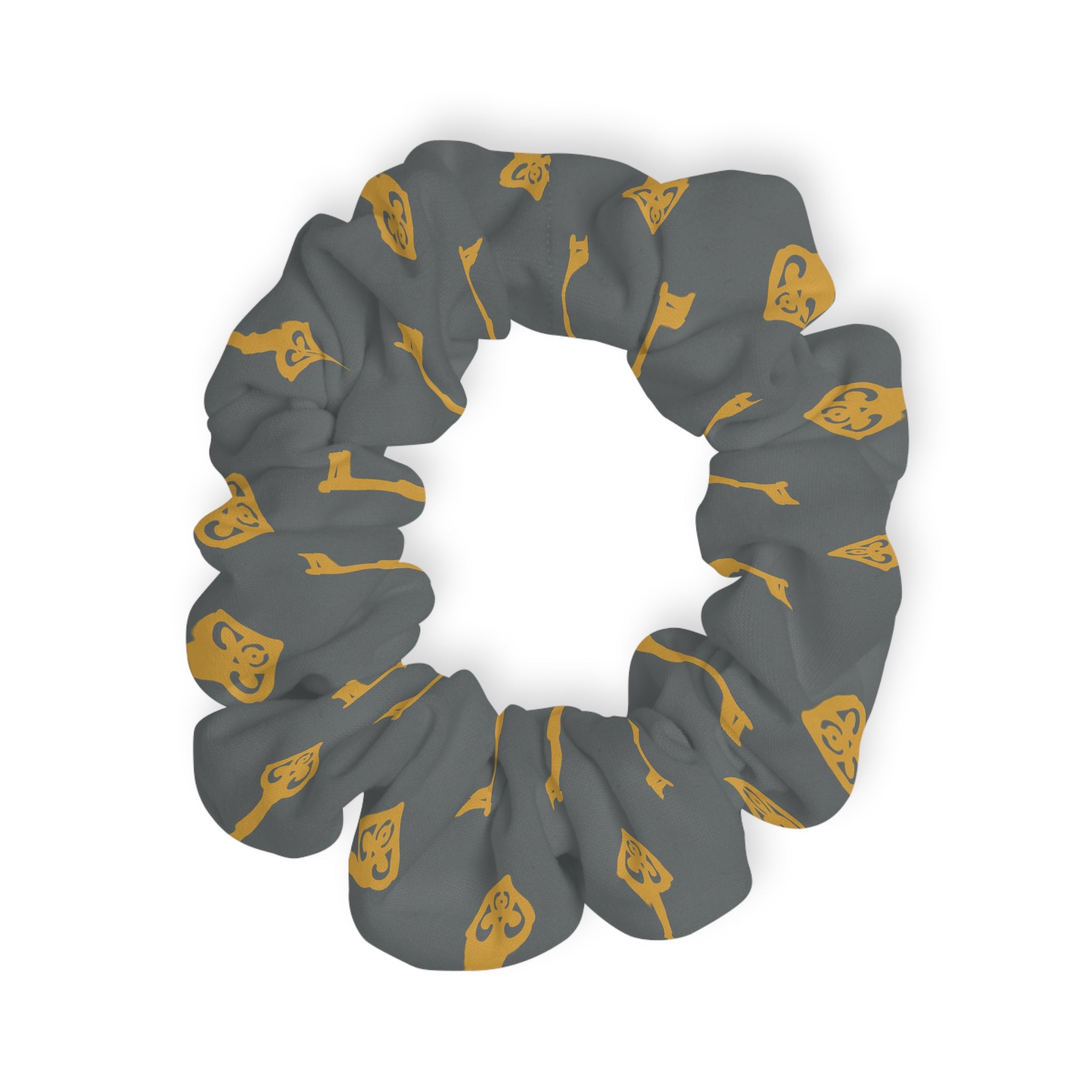 Grey & Golden Key Sacred Scrunchie - Vintage Key