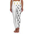 White High-Waist Golden Key& Black Key Leggings