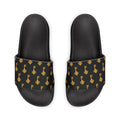 Black Golden Key Slide Sandals- Women Removable Strap