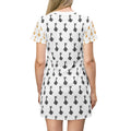 White Black Key & Golden Key Women’s T‑Shirt Dress — Vintage Print