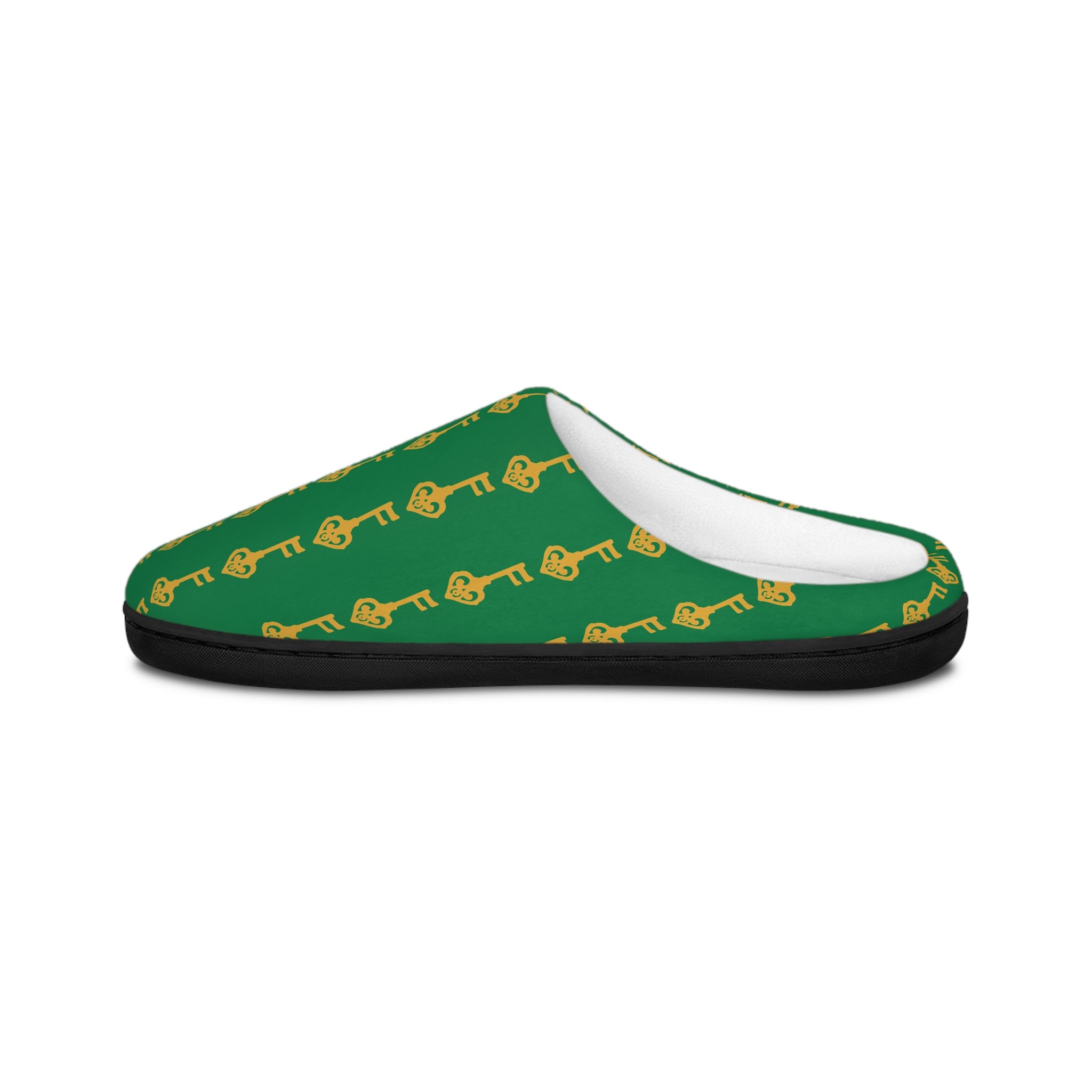 Green Golden Key Cozy Slippers — Men's