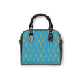 Turquoise Golden Key Pattern Shoulder Handbag