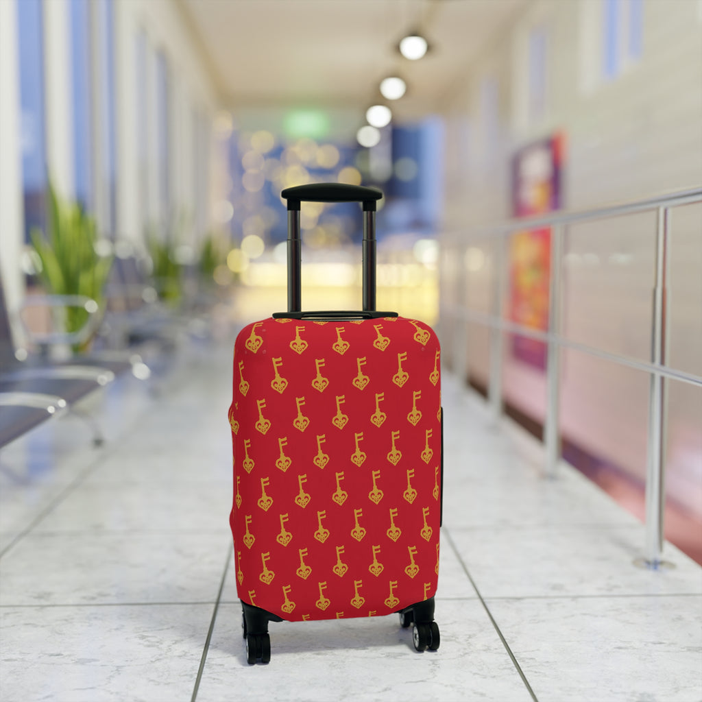 Red GuitaRuby Red Golden Key Luggage Cover - Musical Travel Suitcase Protector