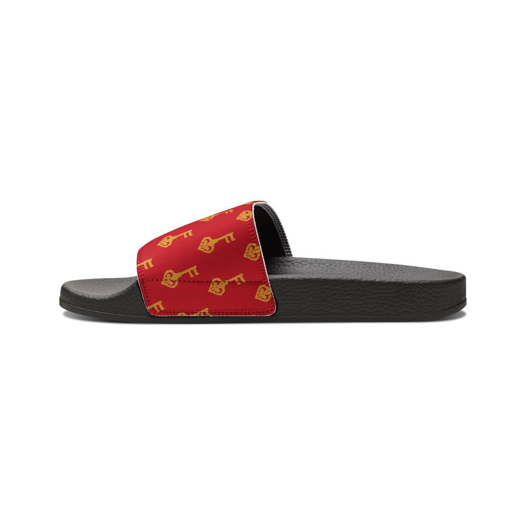 Ruby Red Golden Key Slide Sandals — Women's Removable-Strap Pool & Casual Slides