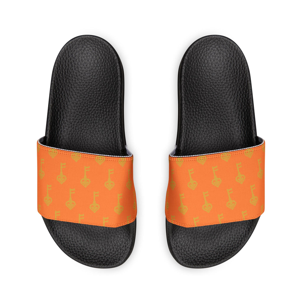 Women's Removable-Strap Slide Sandals — Orange Golden Key Comfort Slides
