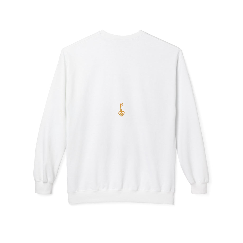 White Unisex Golden Key Crewneck Sweatshirt