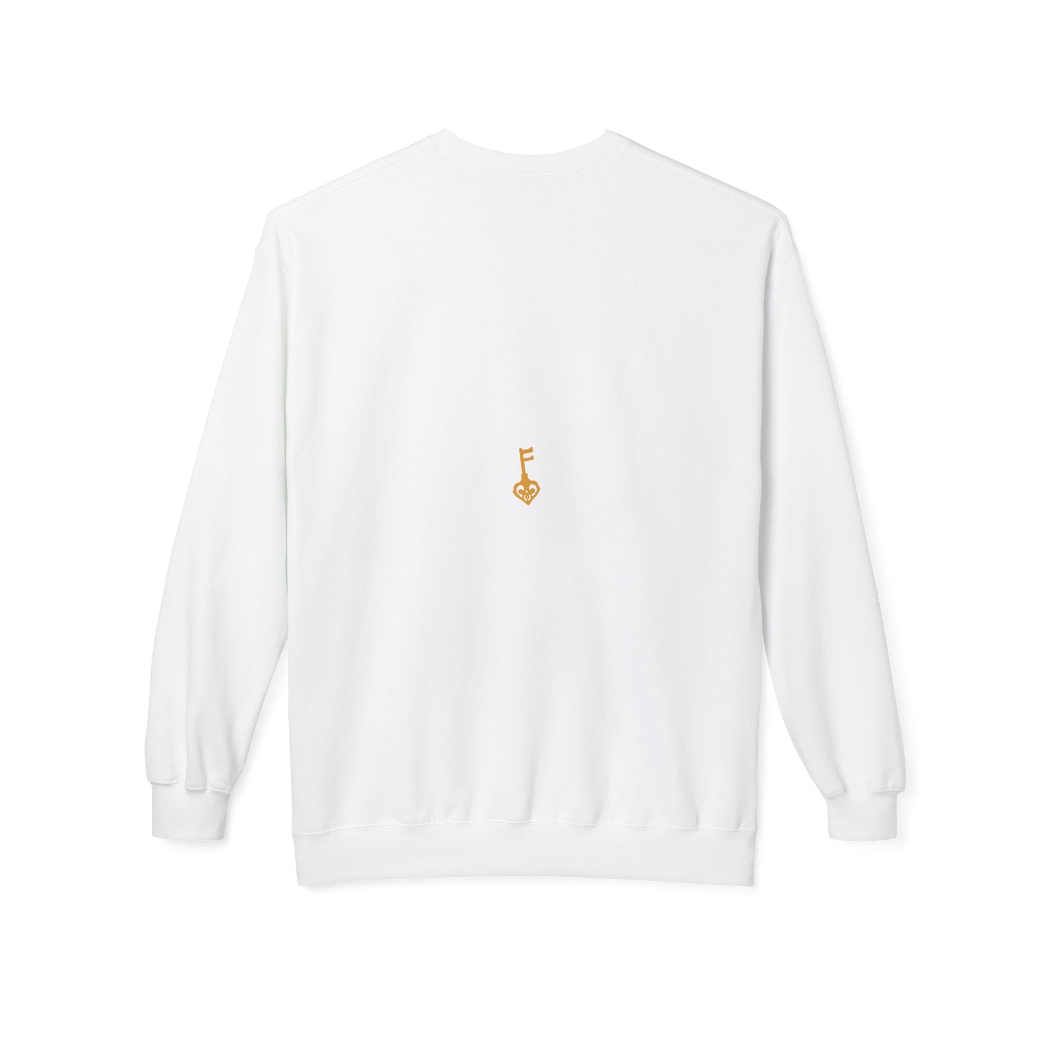 White Unisex Golden Key Crewneck Sweatshirt