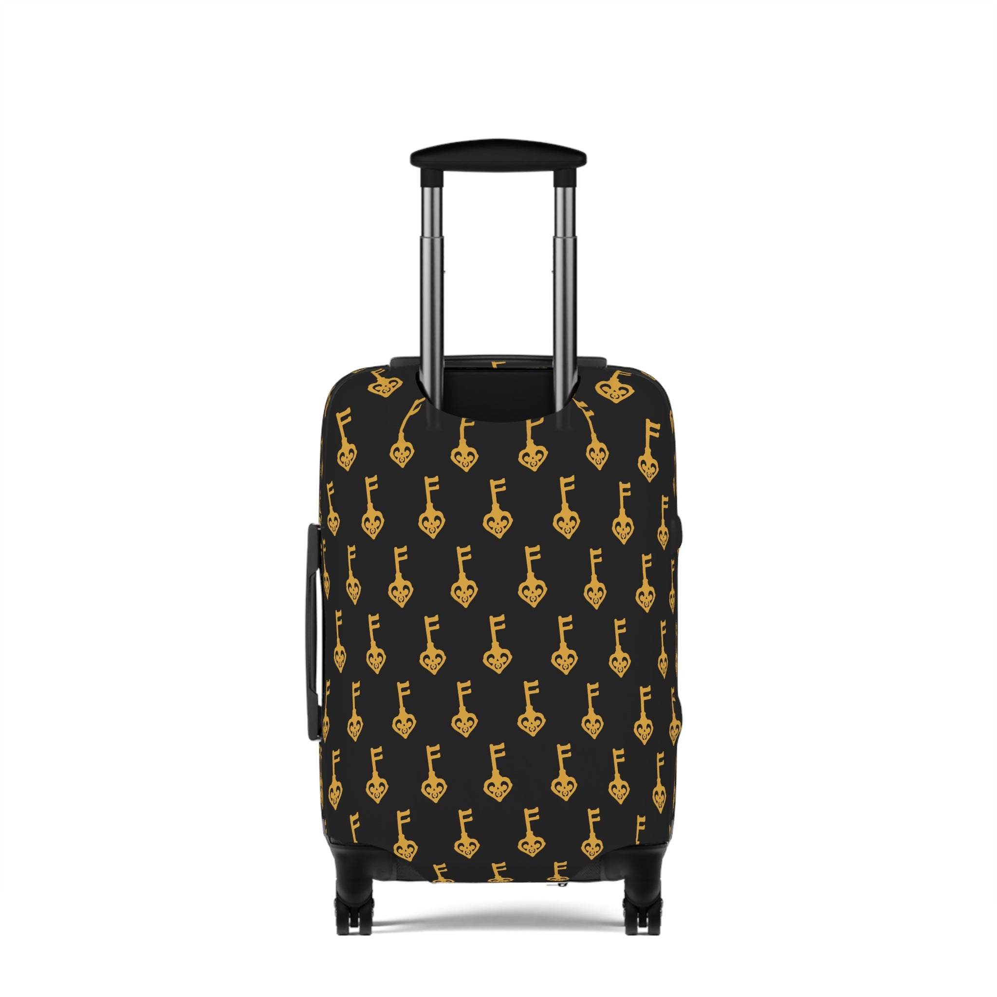 Black Golden Key Luggage Cover