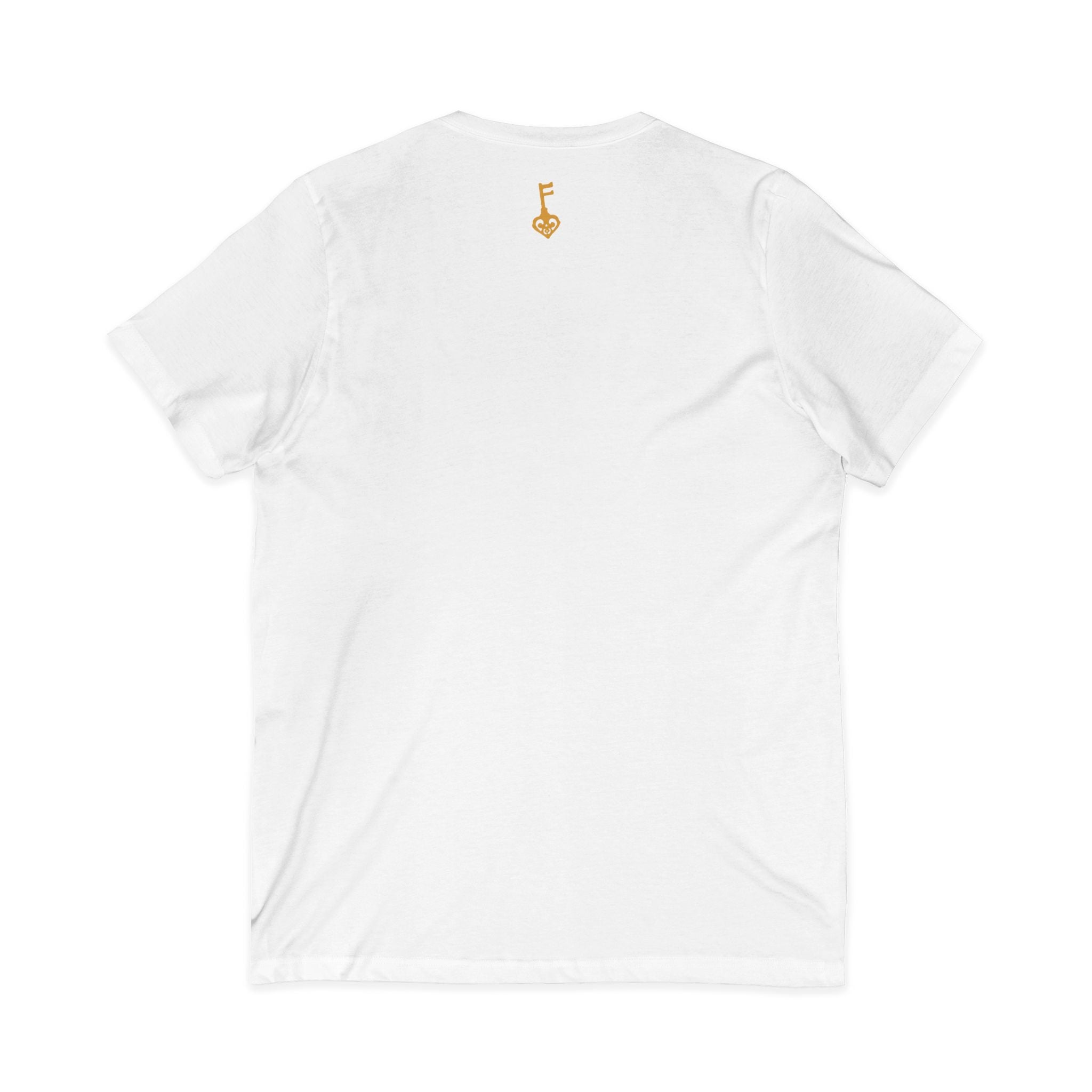 White Golden Key V-Neck Tee - Unisex