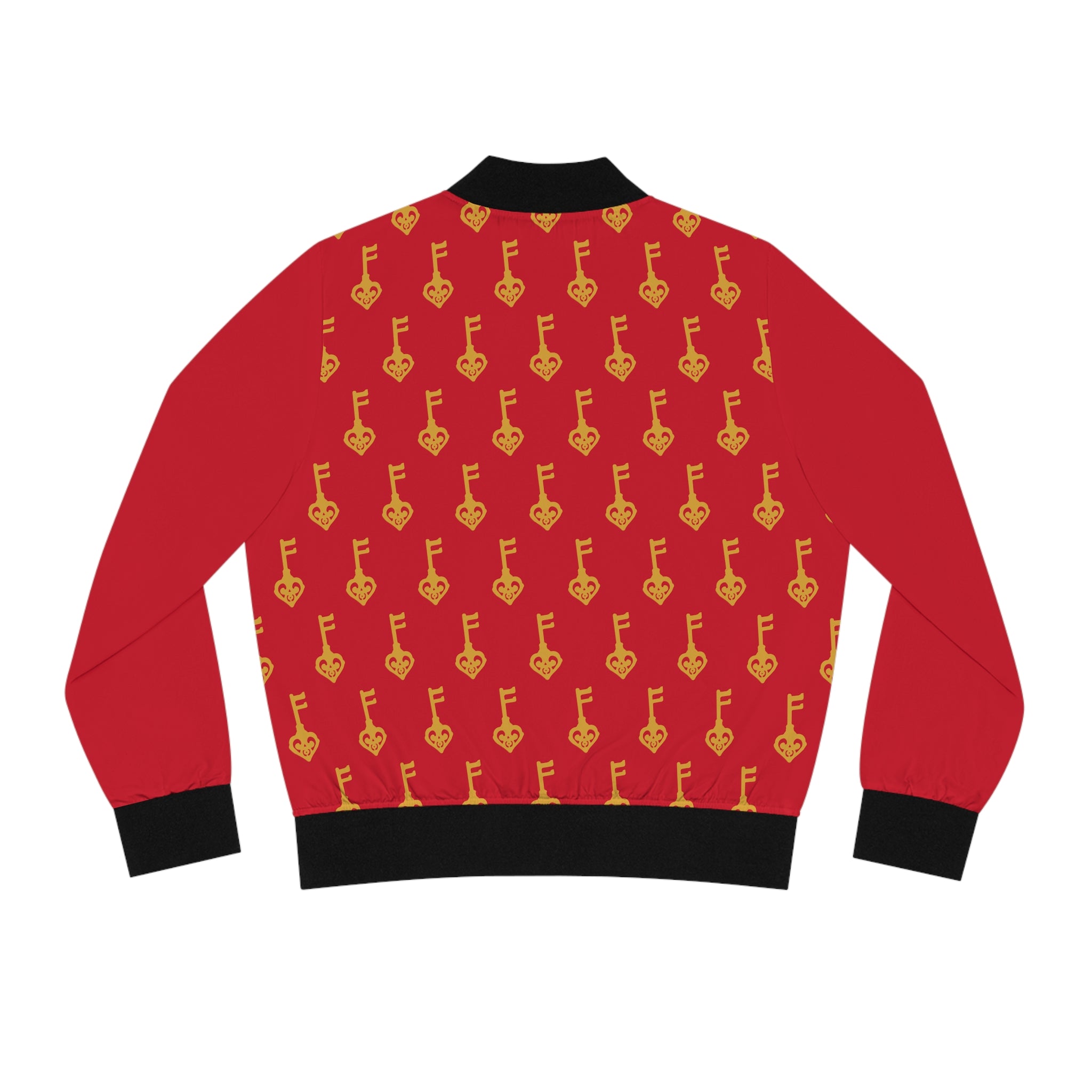 Ruby Red Golden Key Women’s Bomber Jacket