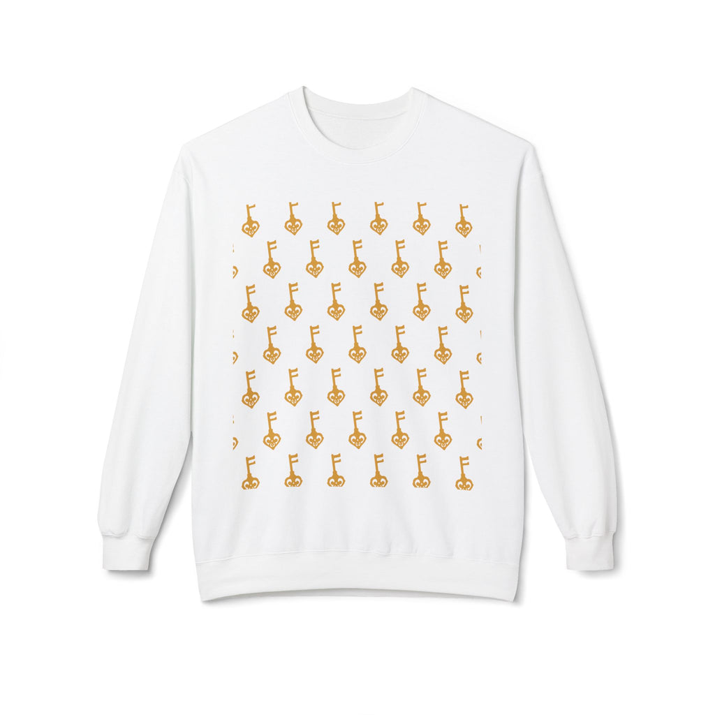 White Unisex Golden Key Crewneck Sweatshirt