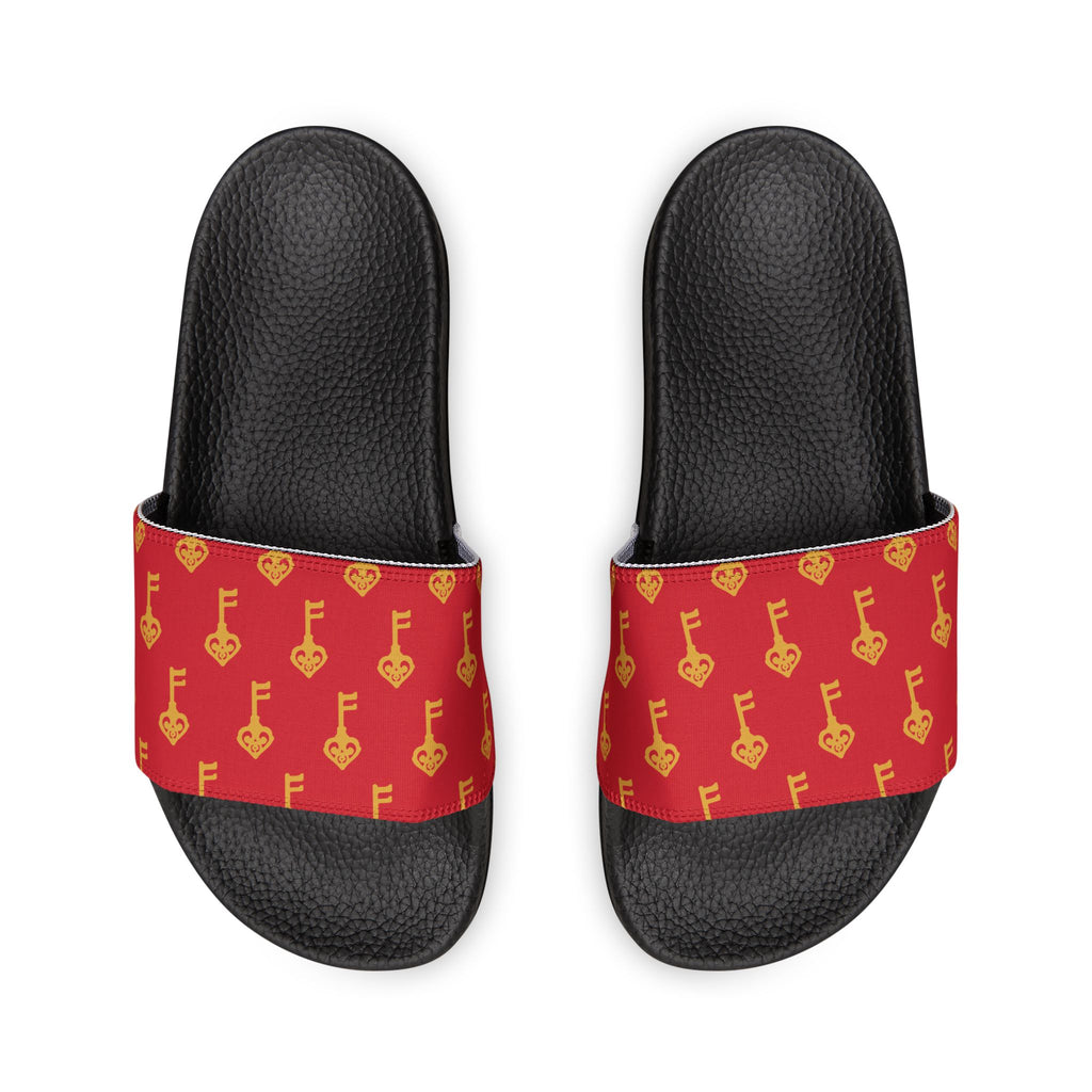 Ruby Red Golden Key Slide Sandals — Women's Removable-Strap Pool & Casual Slides
