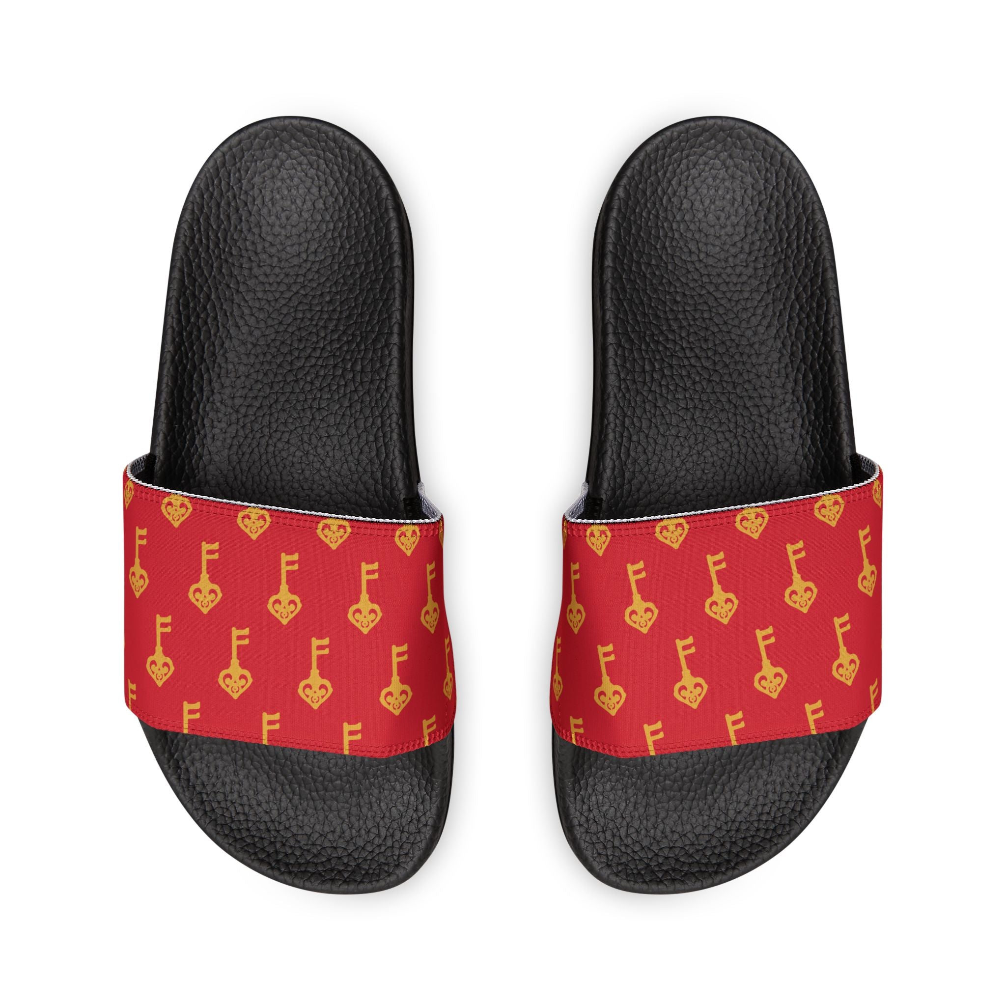 Ruby Red Golden Key Slide Sandals — Women's Removable-Strap Pool & Casual Slides