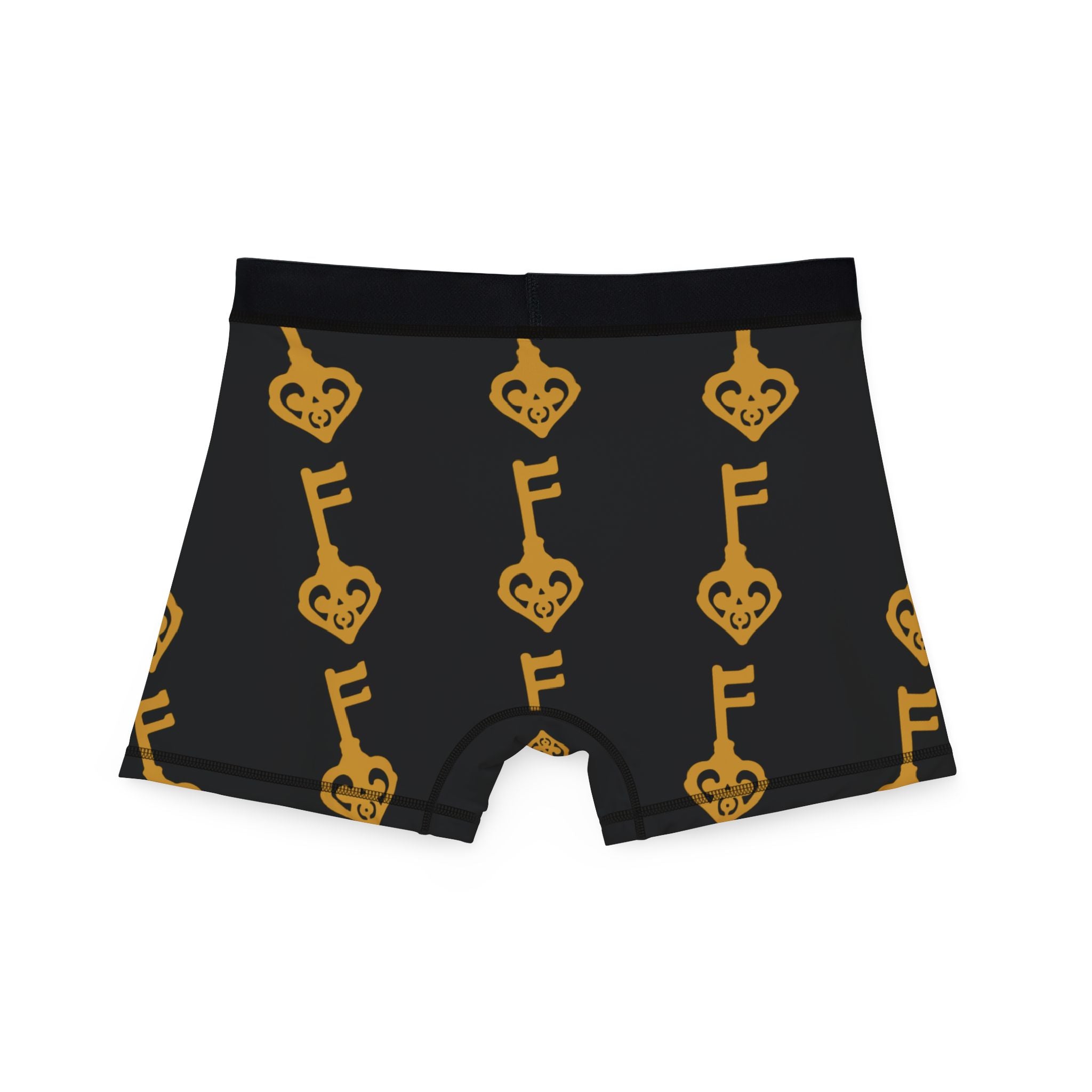 Black Golden Key of Hearts Boxer Briefs - Men's