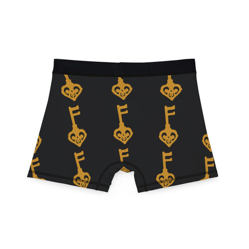 Black Golden Key of Hearts Boxer Briefs - Men's
