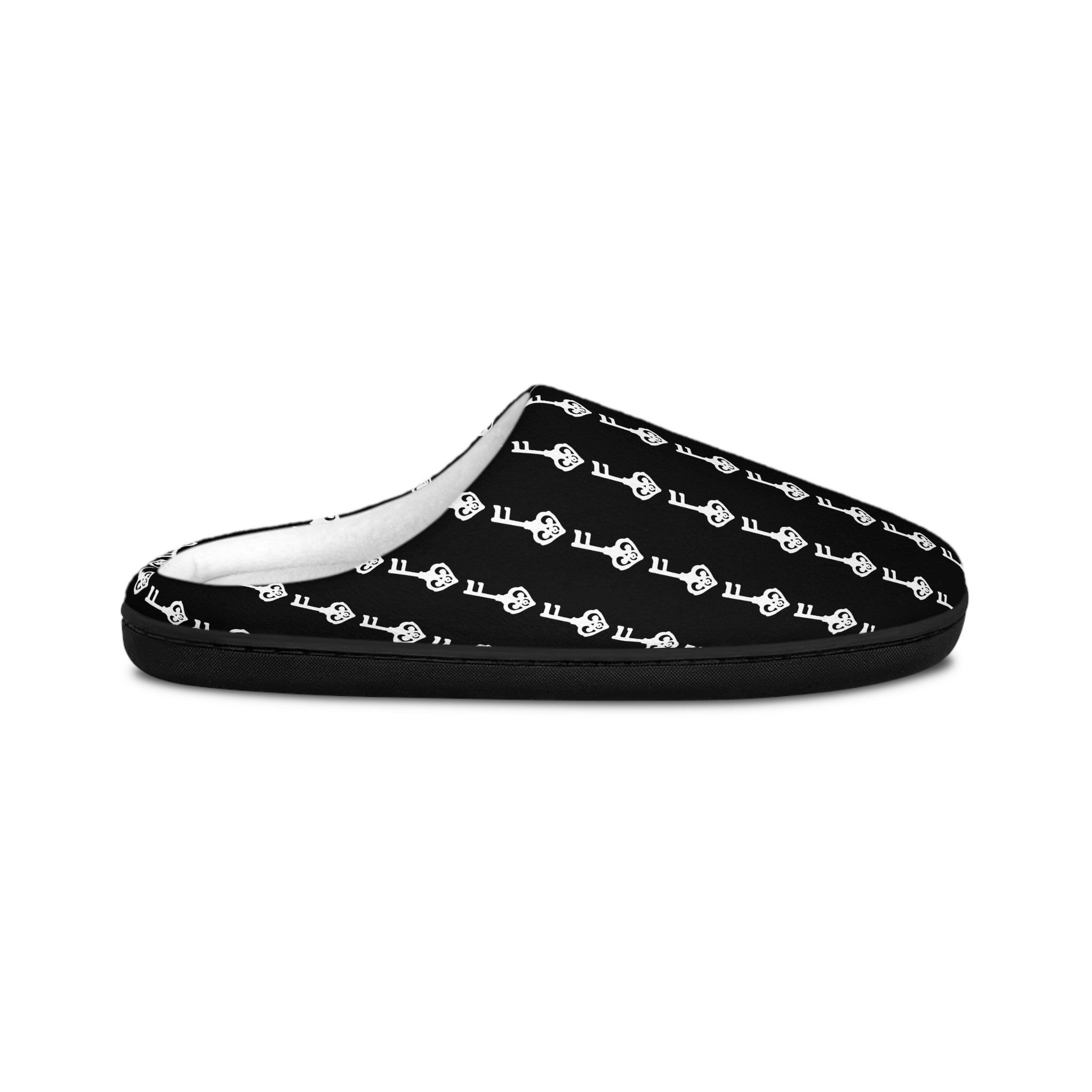Black White Key Cozy Slippers — Men's