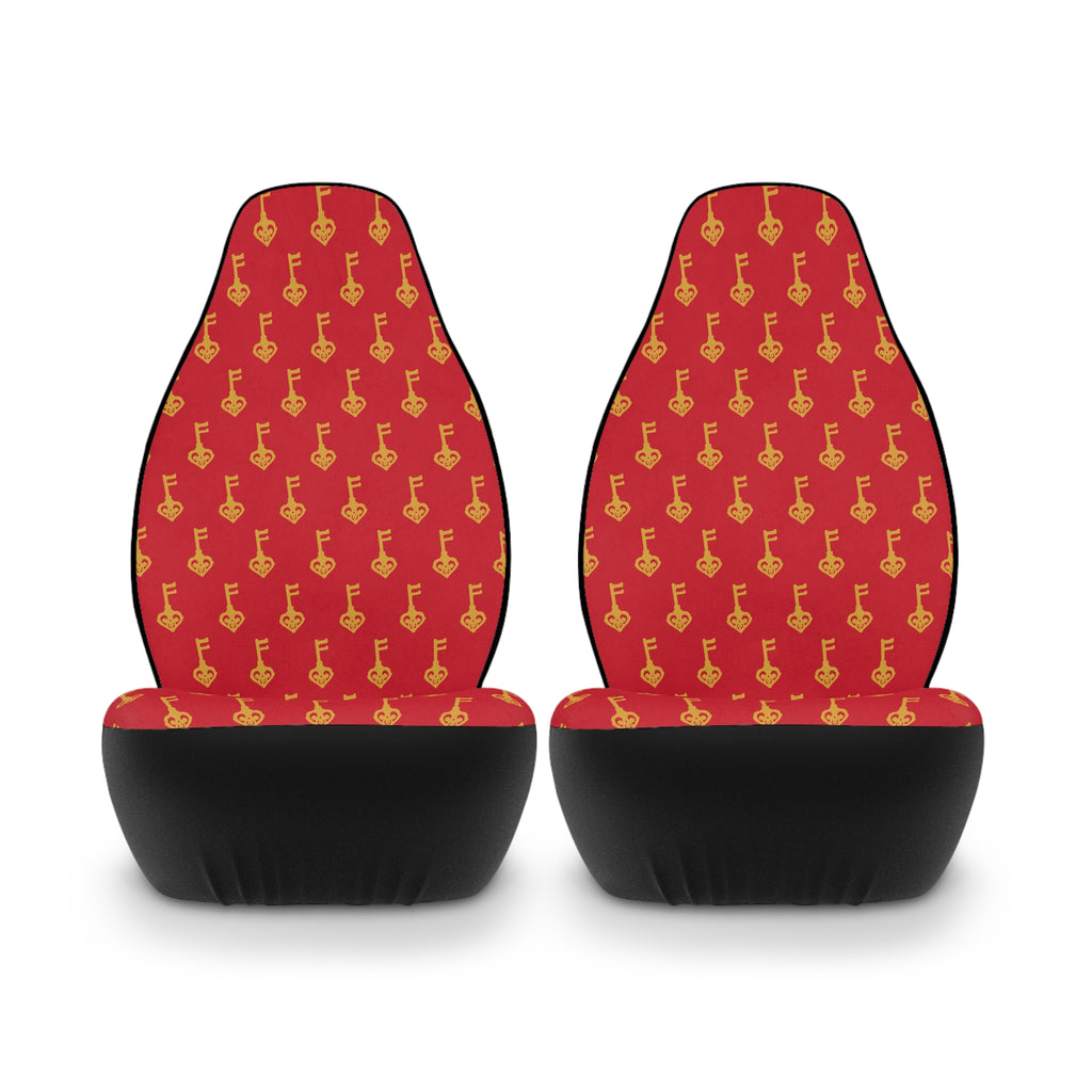 Ruby Red Golden Key Car Seat Covers – Polyester Front Seat Protectors