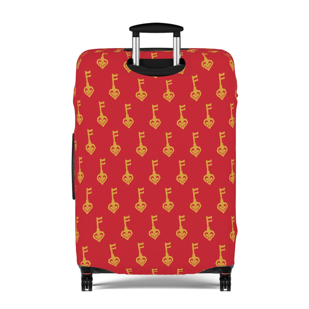 Red GuitaRuby Red Golden Key Luggage Cover - Musical Travel Suitcase Protector