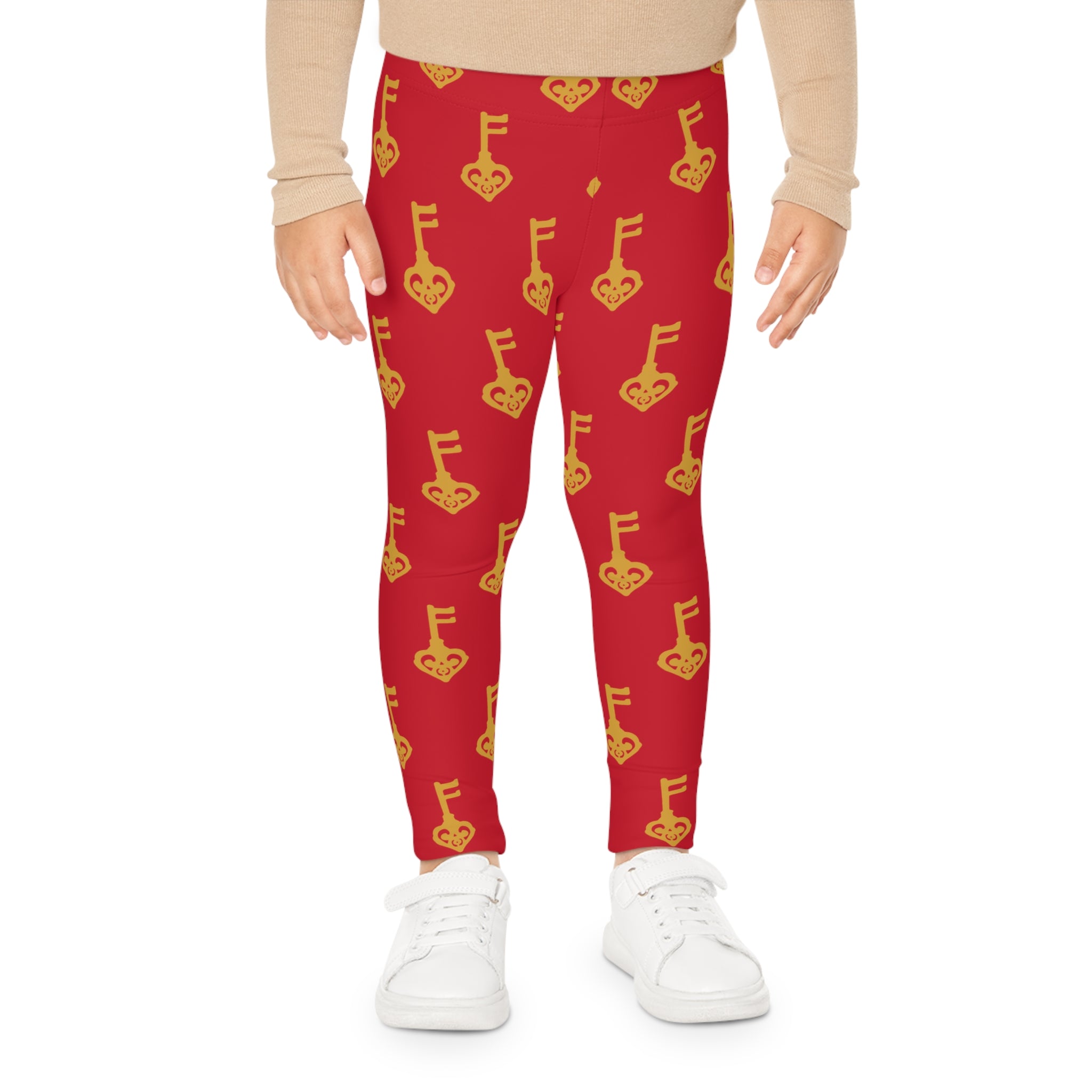 Kids Leggings — Ruby Red Golden Key