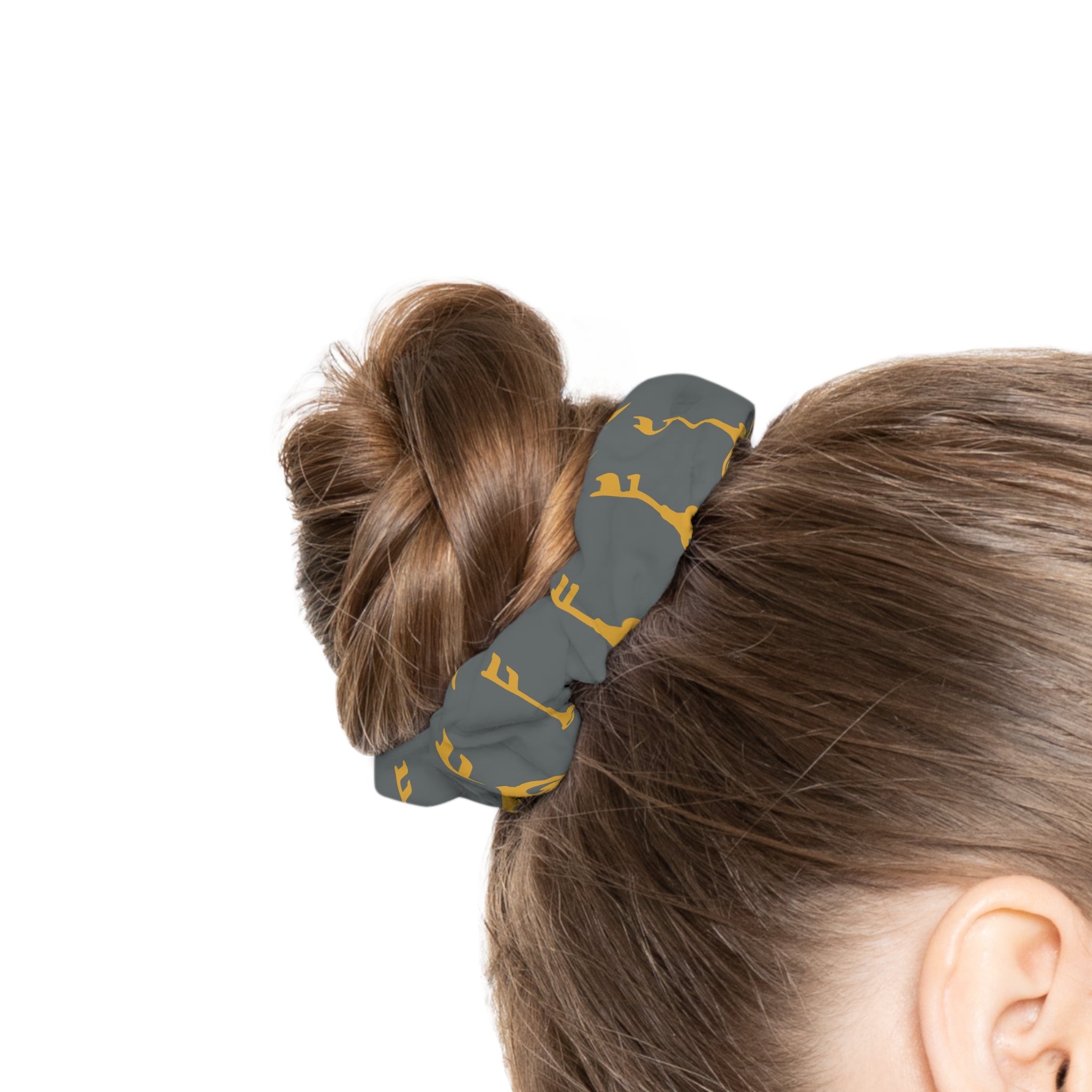 Grey & Golden Key Sacred Scrunchie - Vintage Key
