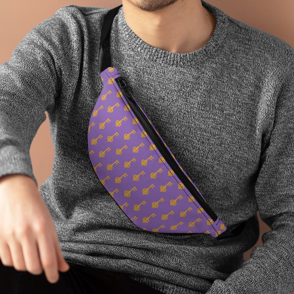 Purple Golden Key Fanny Pack — Purple Waist Bag