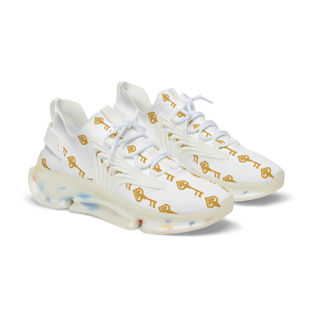 White Golden Key Trainer Sneaker - Mens