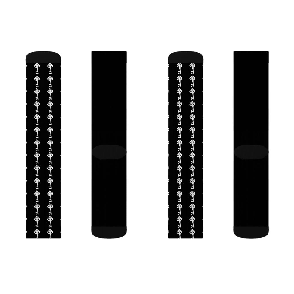 Black White Key Sublimation Socks — Unisex