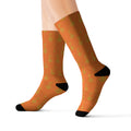 Orange Pumpkin Pattern Sublimation Socks —Crew Socks