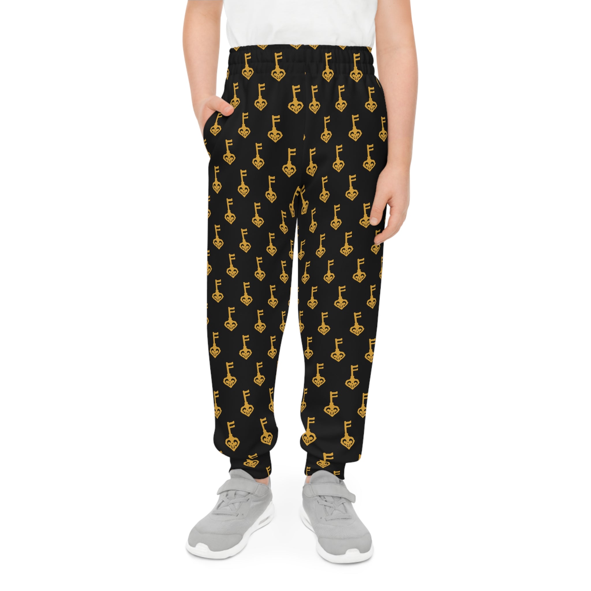 Kids Joggers — Black & Golden Key Youth Sweatpants