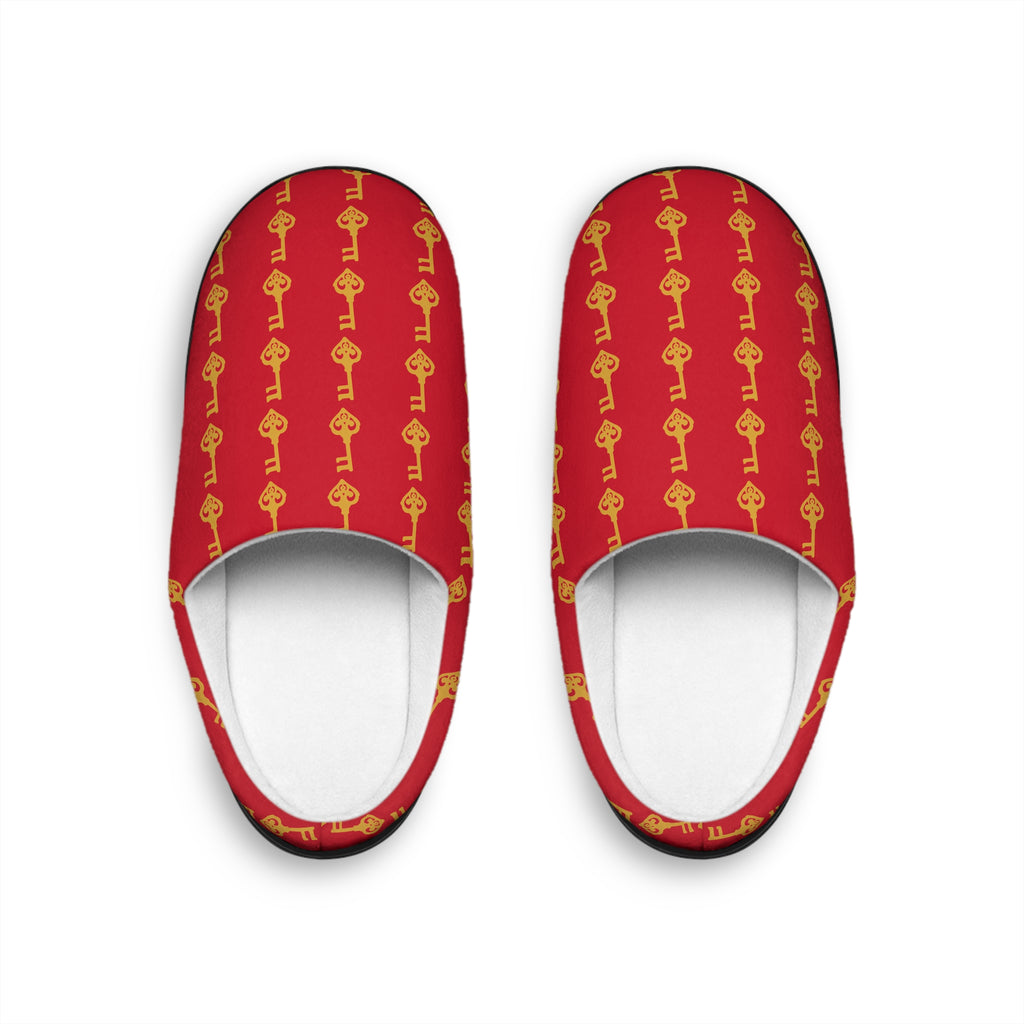 Ruby Red Golden Key Cozy Slippers — Men's