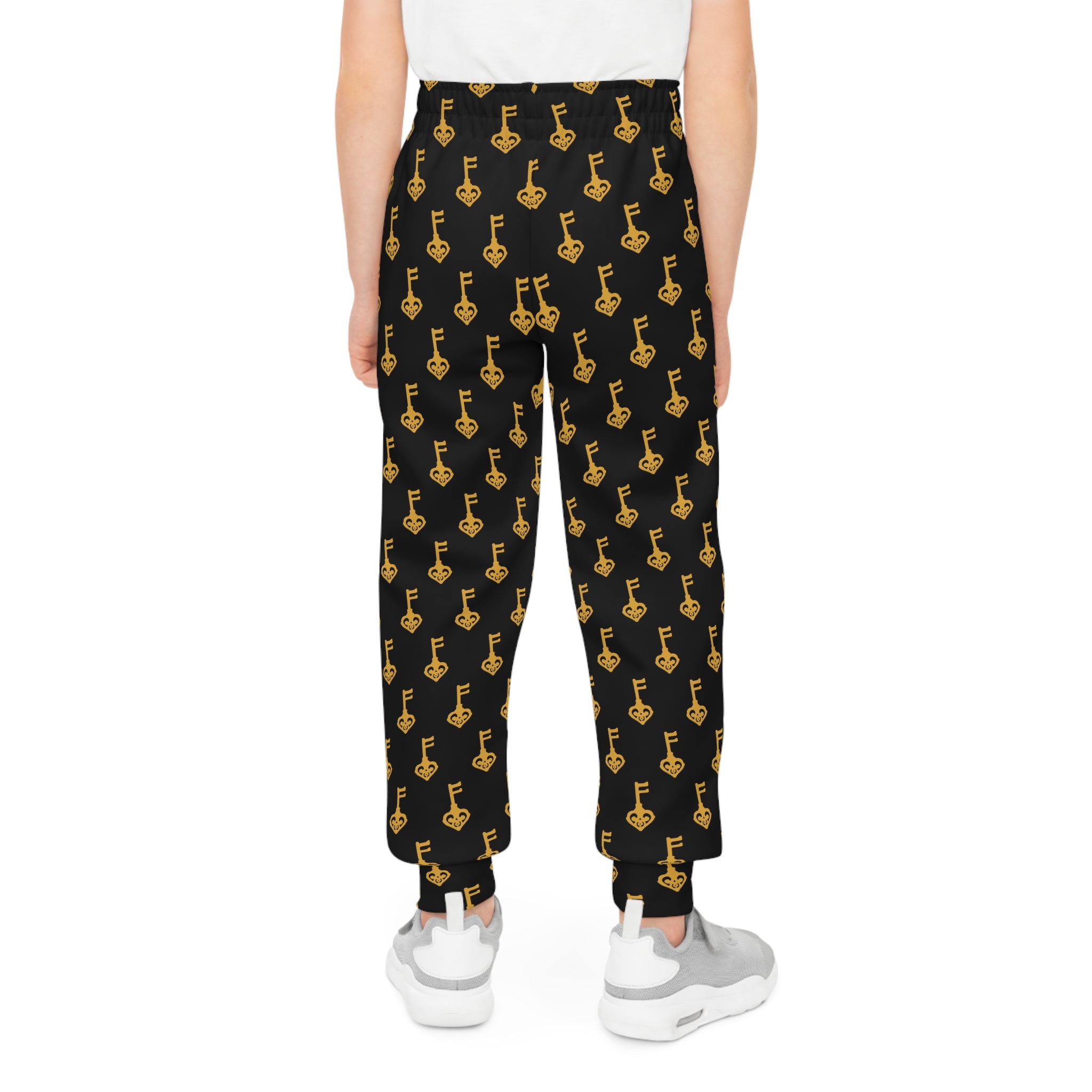 Kids Joggers — Black & Golden Key Youth Sweatpants