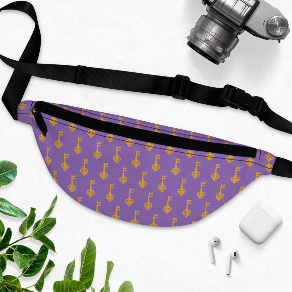 Purple Golden Key Fanny Pack — Purple Waist Bag