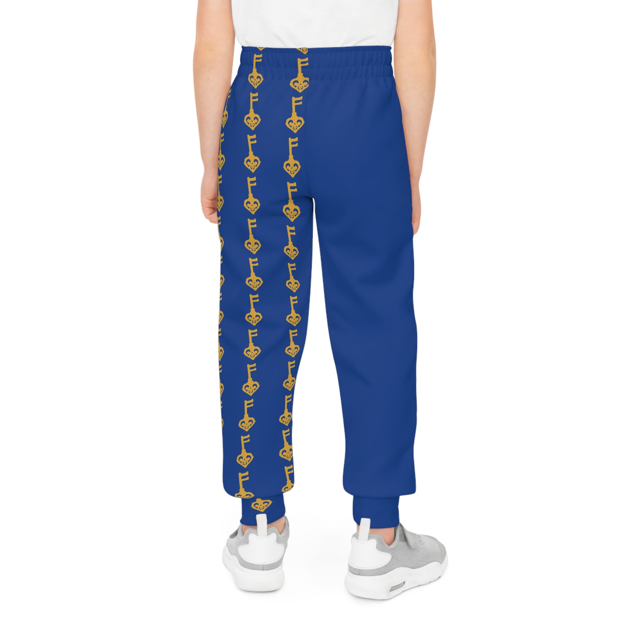 Youth Joggers Blue Golden Key — Kids Track Pants