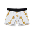 White Golden Key of Hearts Boxer Briefs — Men's Boxer Shorts