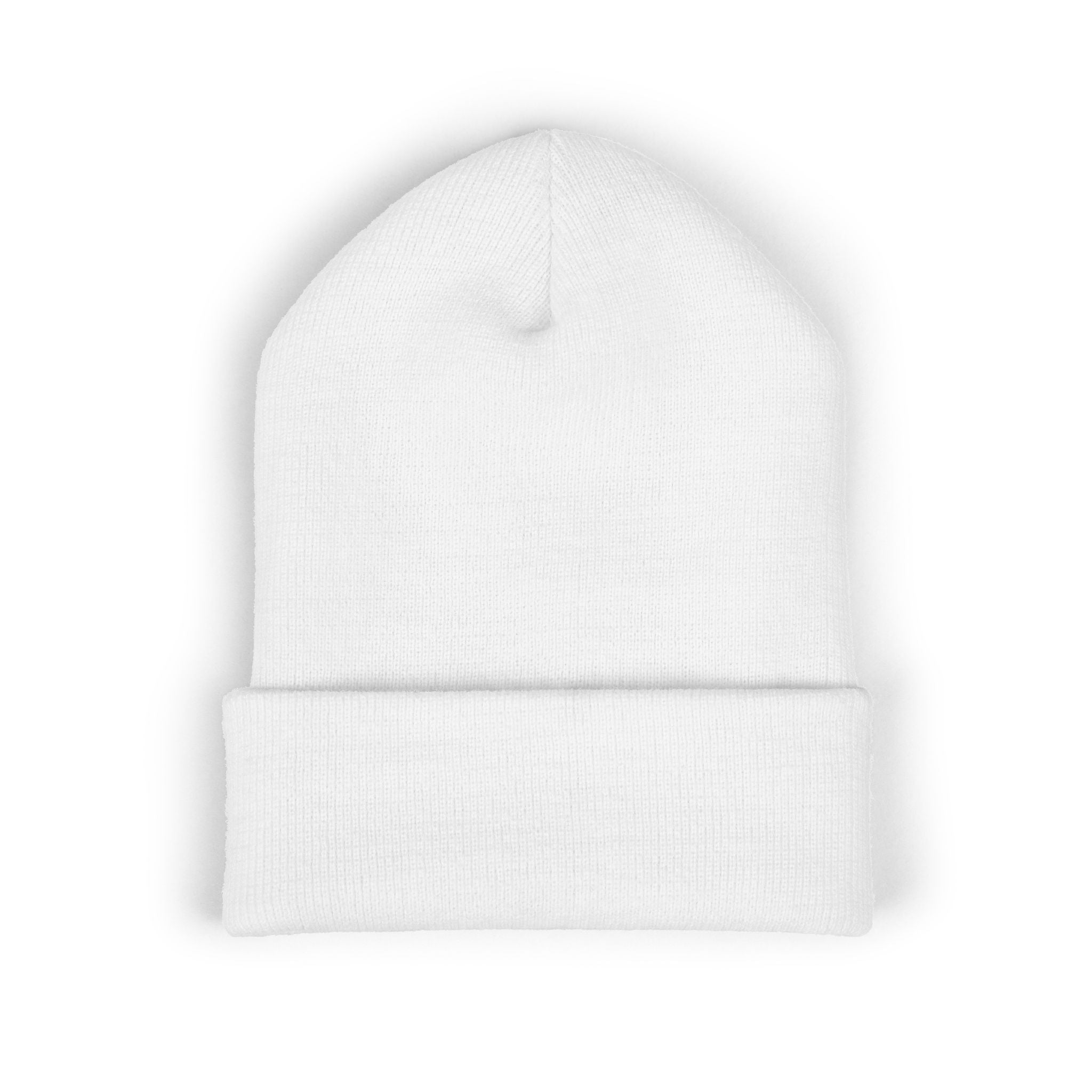 White Embroidered 'French Dollhouse' Cuffed Beanie — Cozy Knit Hat