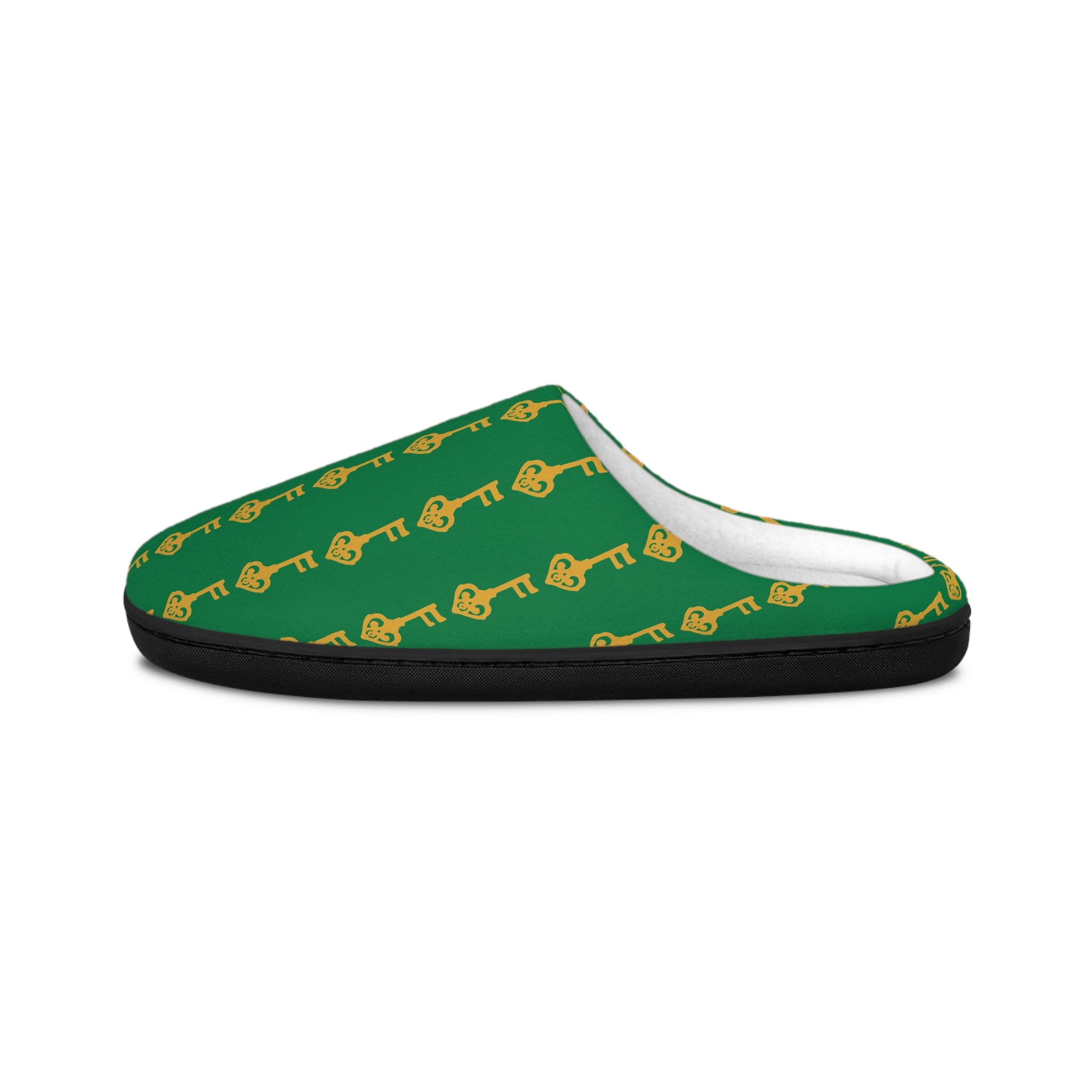 Green Golden Key Cozy Slippers — Men's