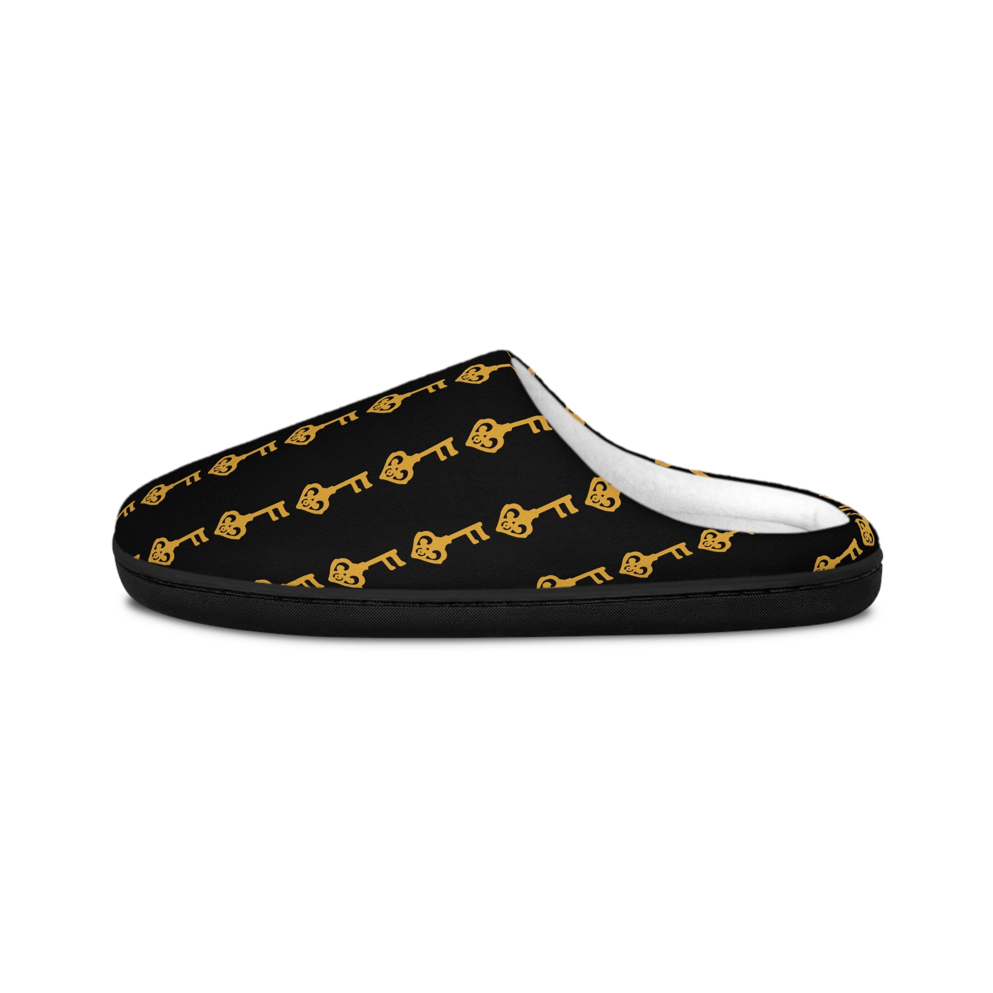 Black Golden Key Cozy Slippers — Men's