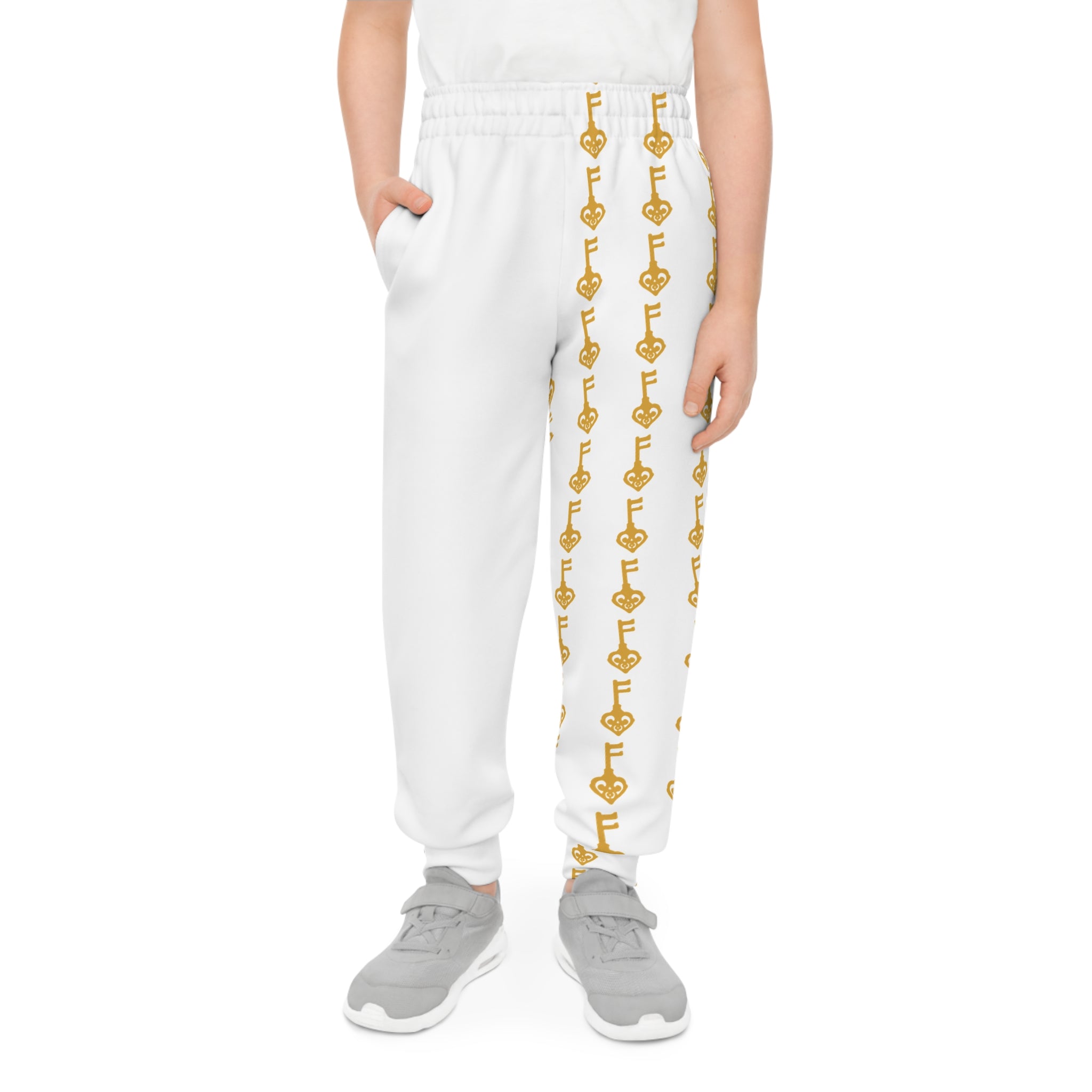 Youth Joggers — White Golden Key Casual Pants