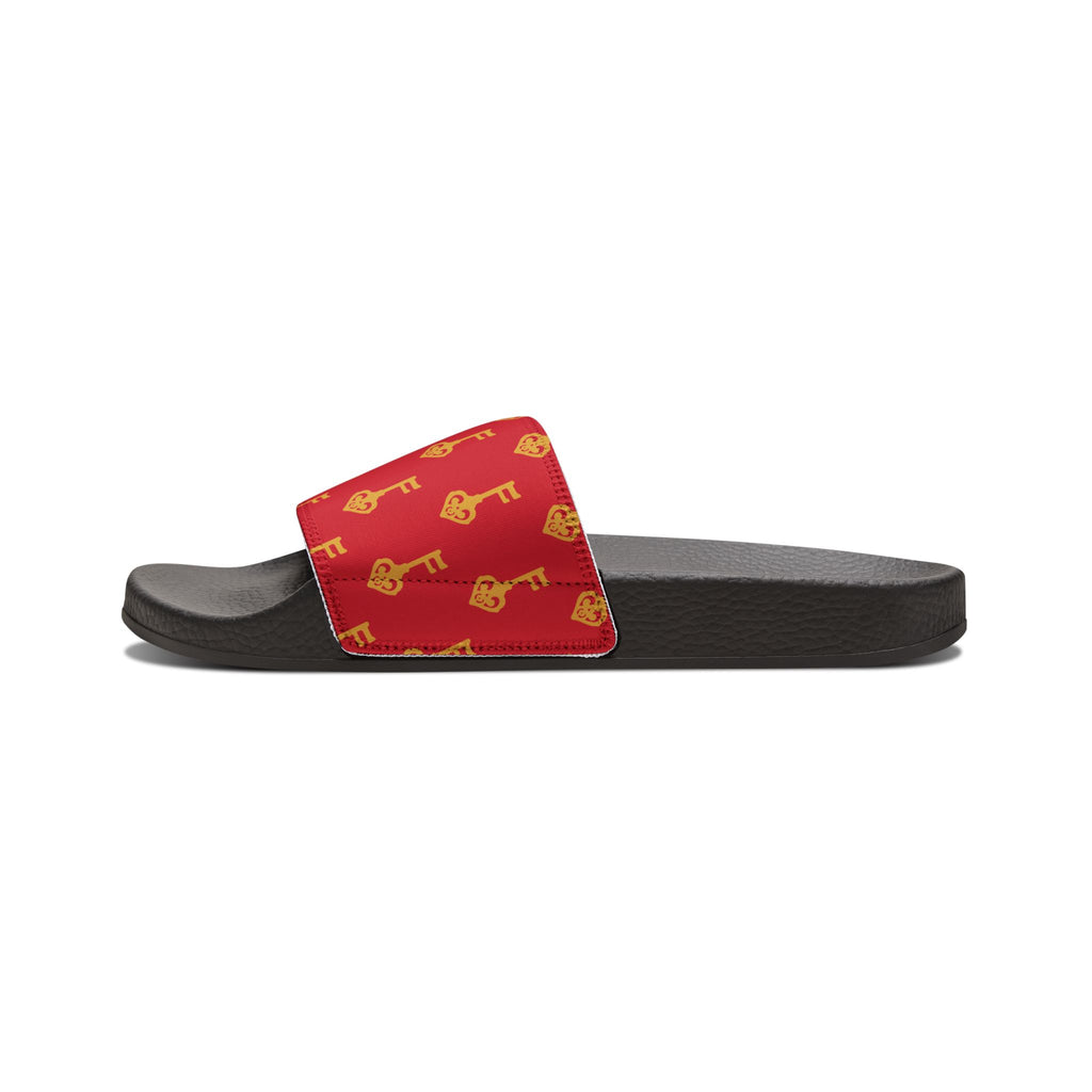 Ruby Red Golden Key Slide Sandals — Women's Removable-Strap Pool & Casual Slides