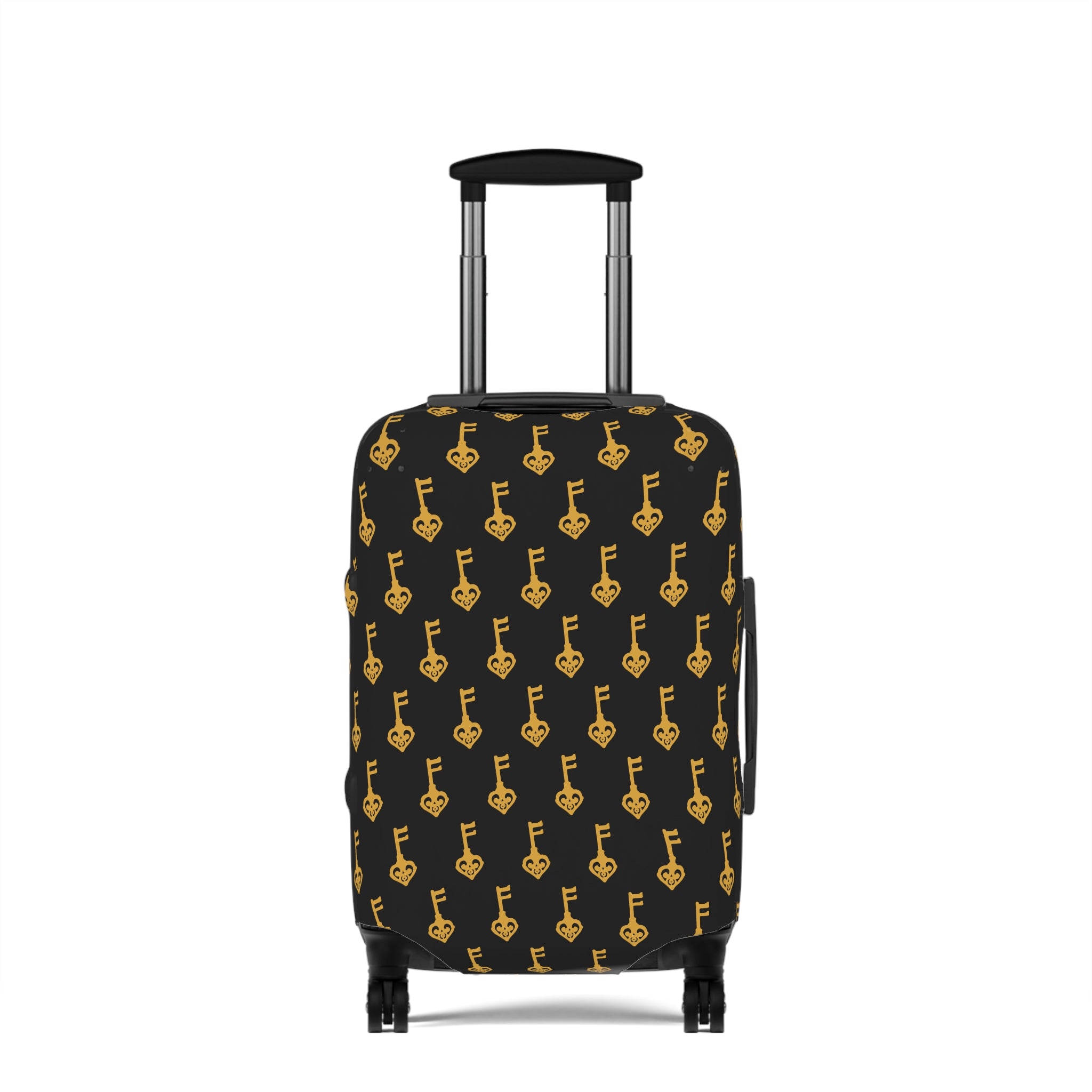 Black Golden Key Luggage Cover